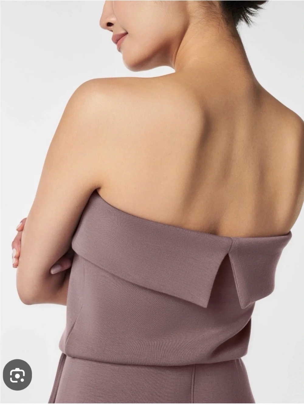Spanx air essentials strapless wide leg jumpsuit smoke L NEW
